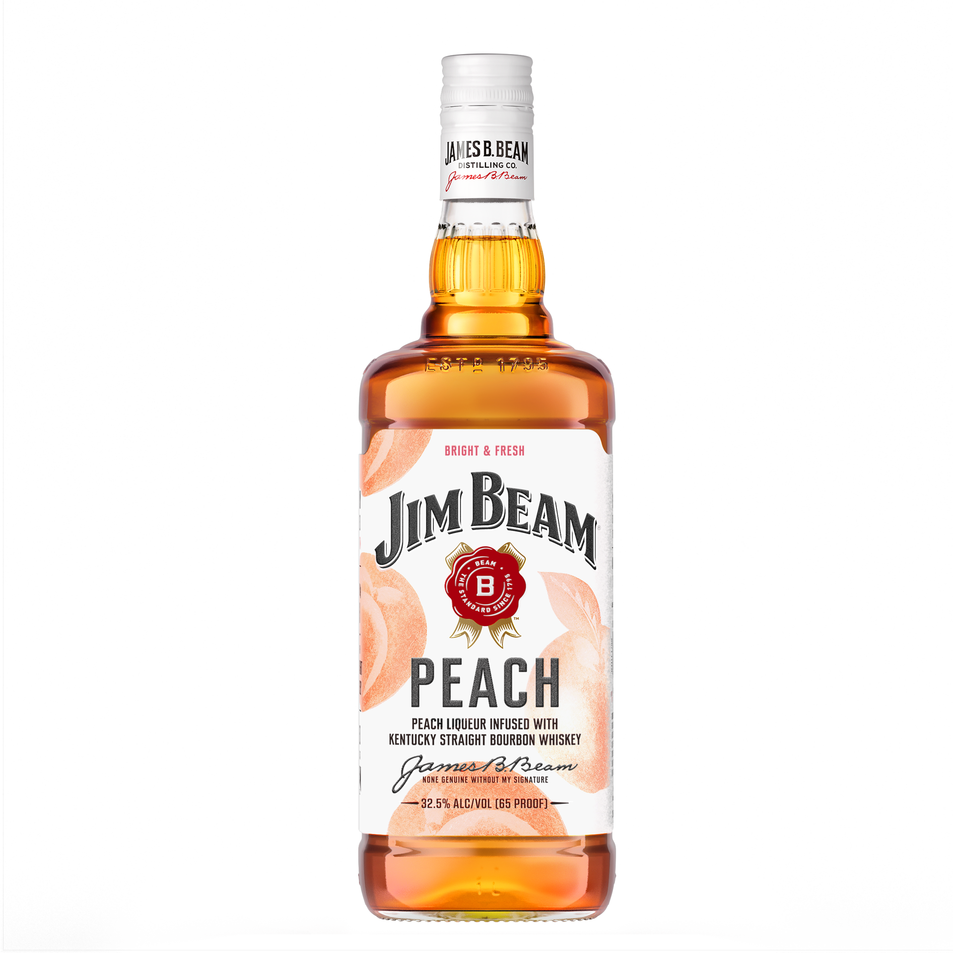 slide 3 of 4, Jim Beam Peach Liqueur with Kentucky Straight Bourbon Whiskey 1 L, 1 liter