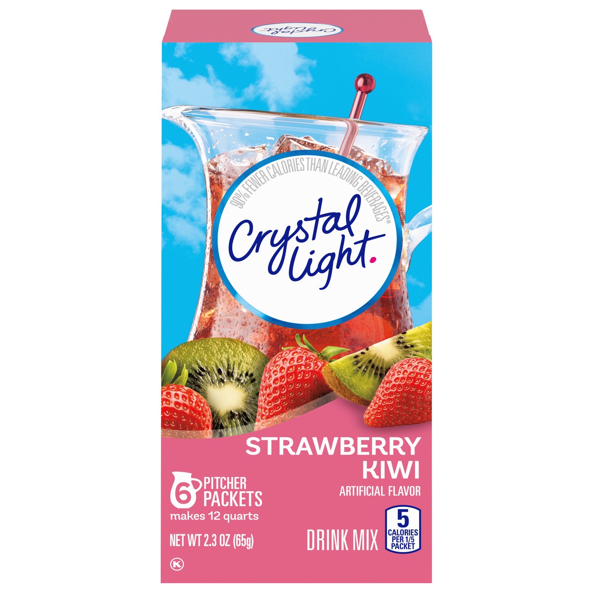 slide 1 of 11, Crystal Light Strawberry Kiwi Artificially Flavored Powdered Drink Mix Pitcher Packets, 2.3 oz