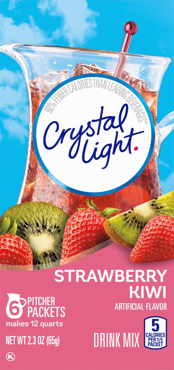 slide 10 of 11, Crystal Light Strawberry Kiwi Artificially Flavored Powdered Drink Mix Pitcher Packets, 2.3 oz