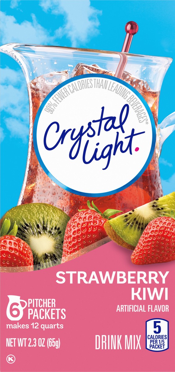 slide 8 of 11, Crystal Light Strawberry Kiwi Artificially Flavored Powdered Drink Mix Pitcher Packets, 2.3 oz