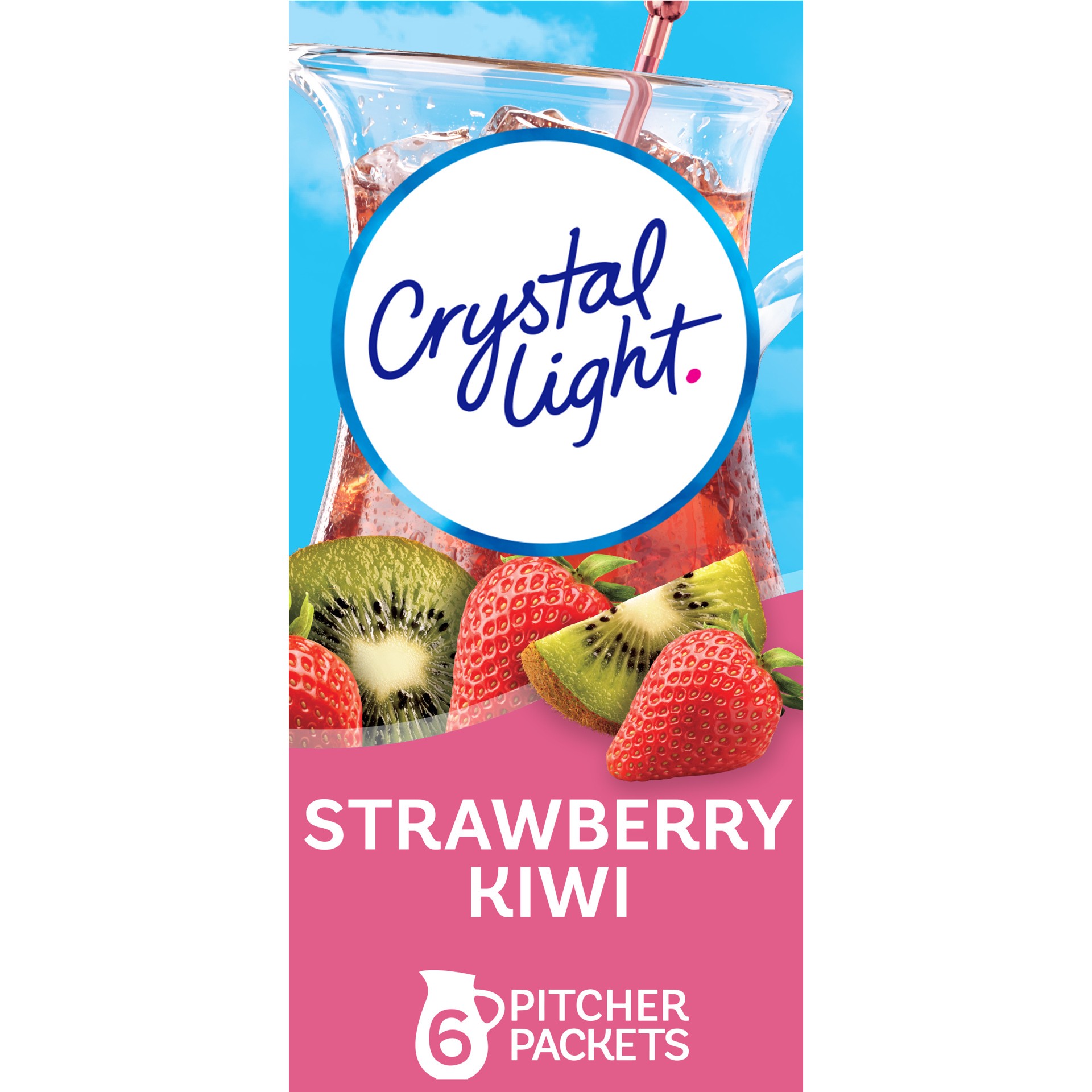 slide 1 of 11, Crystal Light Strawberry Kiwi Artificially Flavored Powdered Drink Mix, 6 ct Pitcher Packets, 6 ct