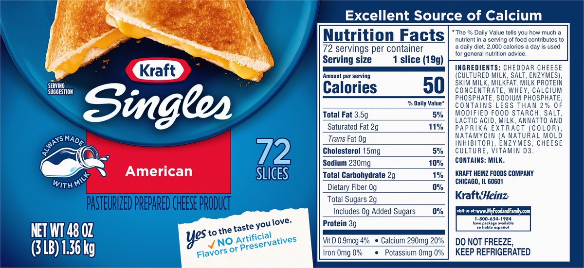 slide 3 of 9, Kraft Singles American Slices, 72 ct Box, 72 ct