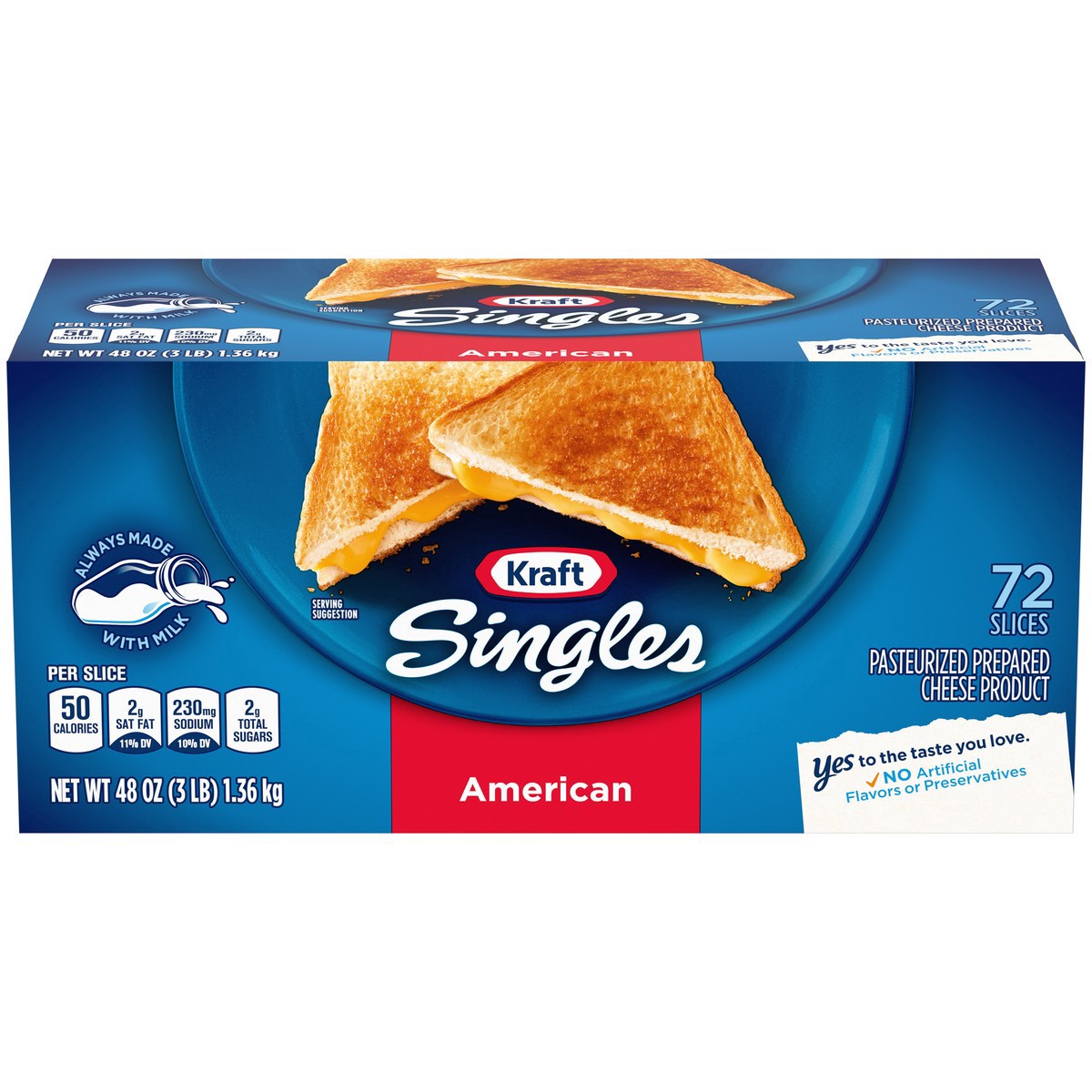 slide 1 of 9, Kraft Singles American Slices, 72 ct Box, 72 ct