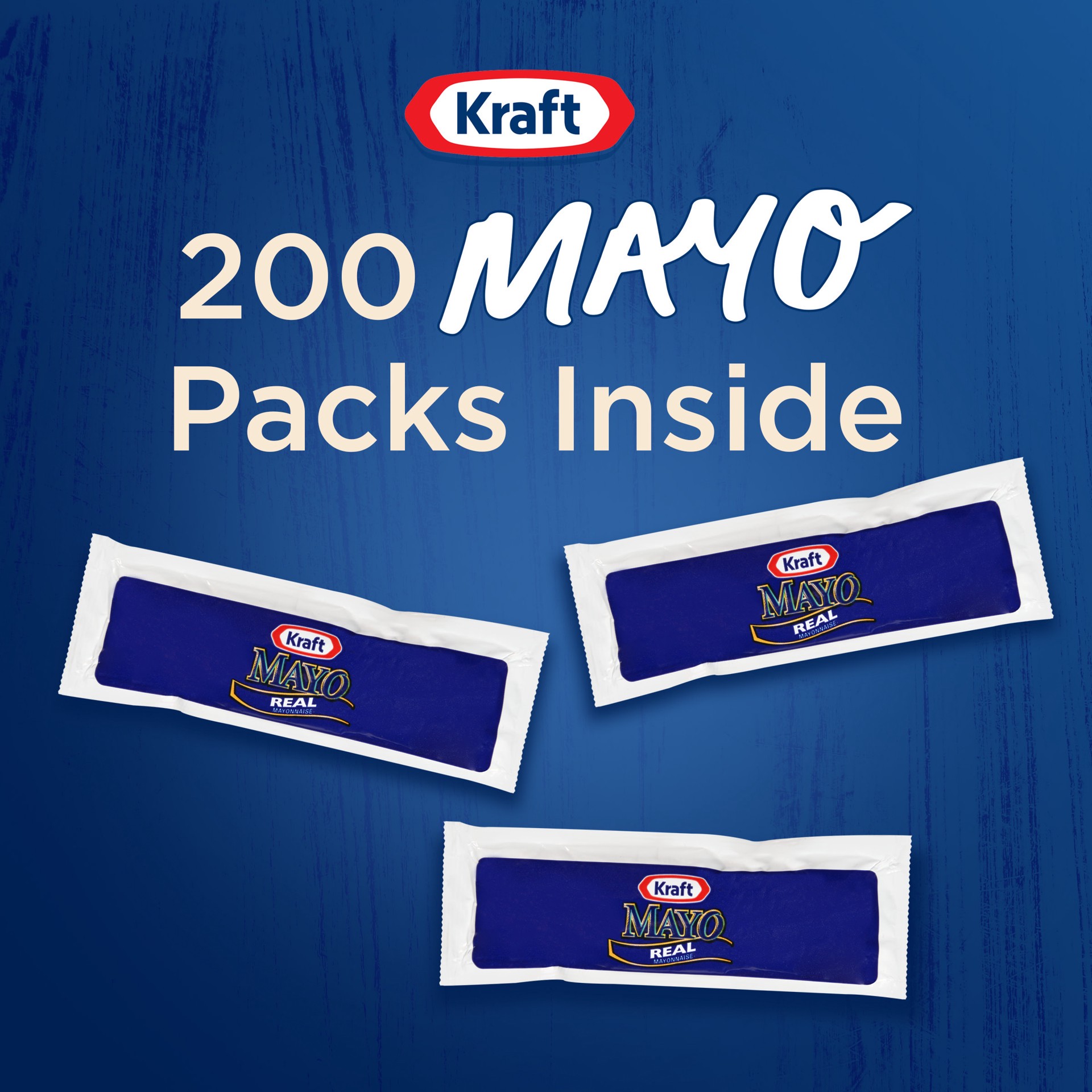 slide 4 of 5, Kraft Real Mayo Mayonnaise Single Serve Pouches, 200 ct Box, 