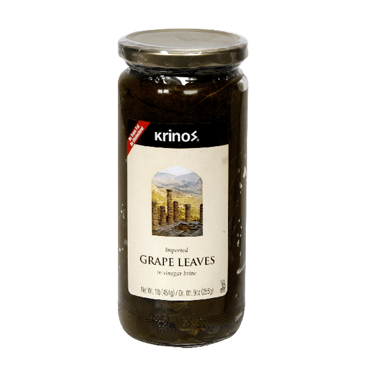 slide 1 of 1, Krinos Imported Grape Leaves, 16 oz