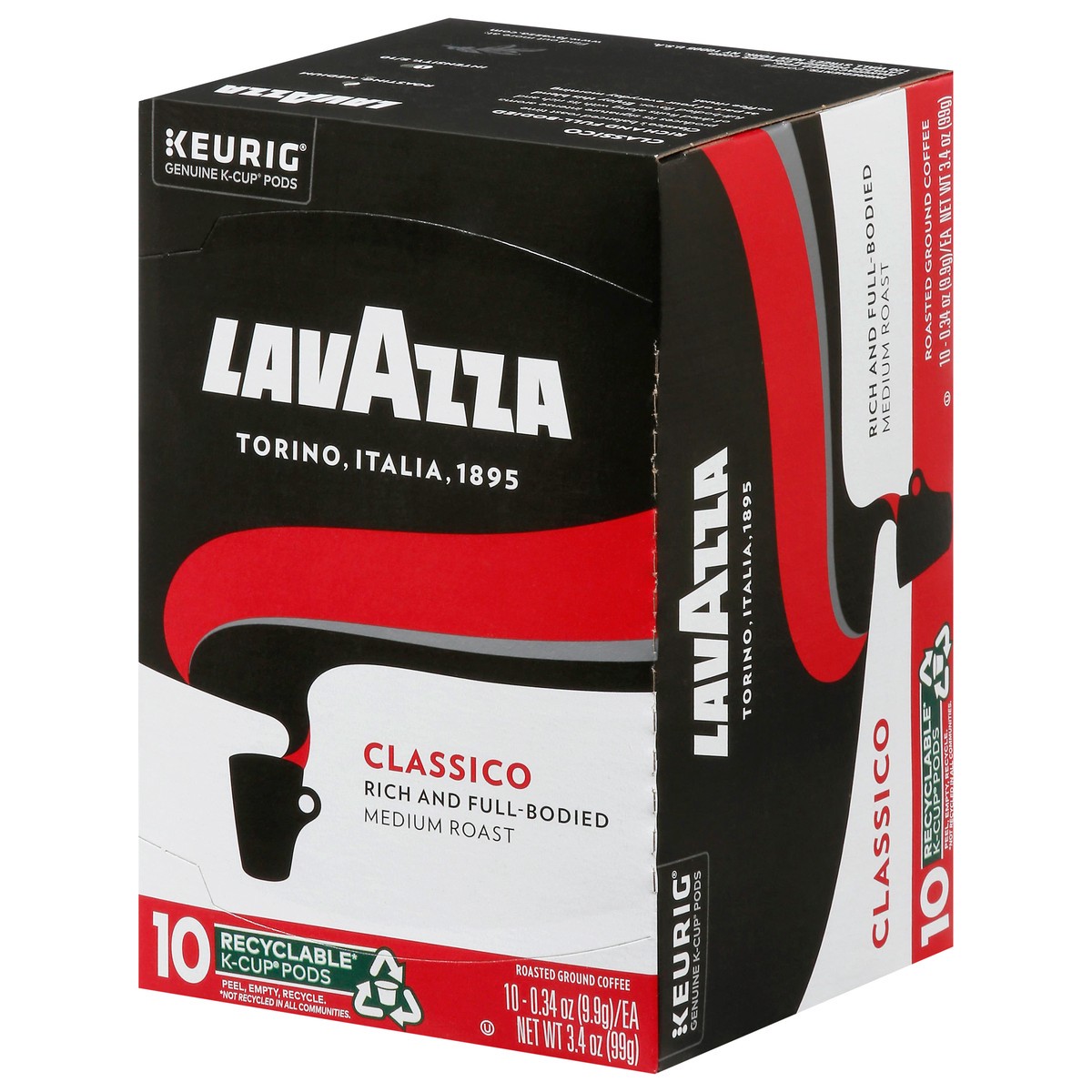 slide 8 of 9, Lavazza Medium Roast Classico Ground Coffee K-Cup Pods - 10 ct, 10 ct