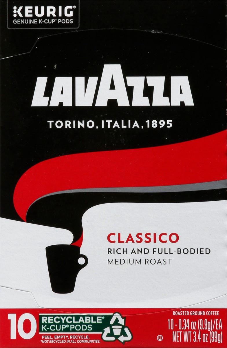 slide 6 of 9, Lavazza Medium Roast Classico Ground Coffee K-Cup Pods - 10 ct, 10 ct