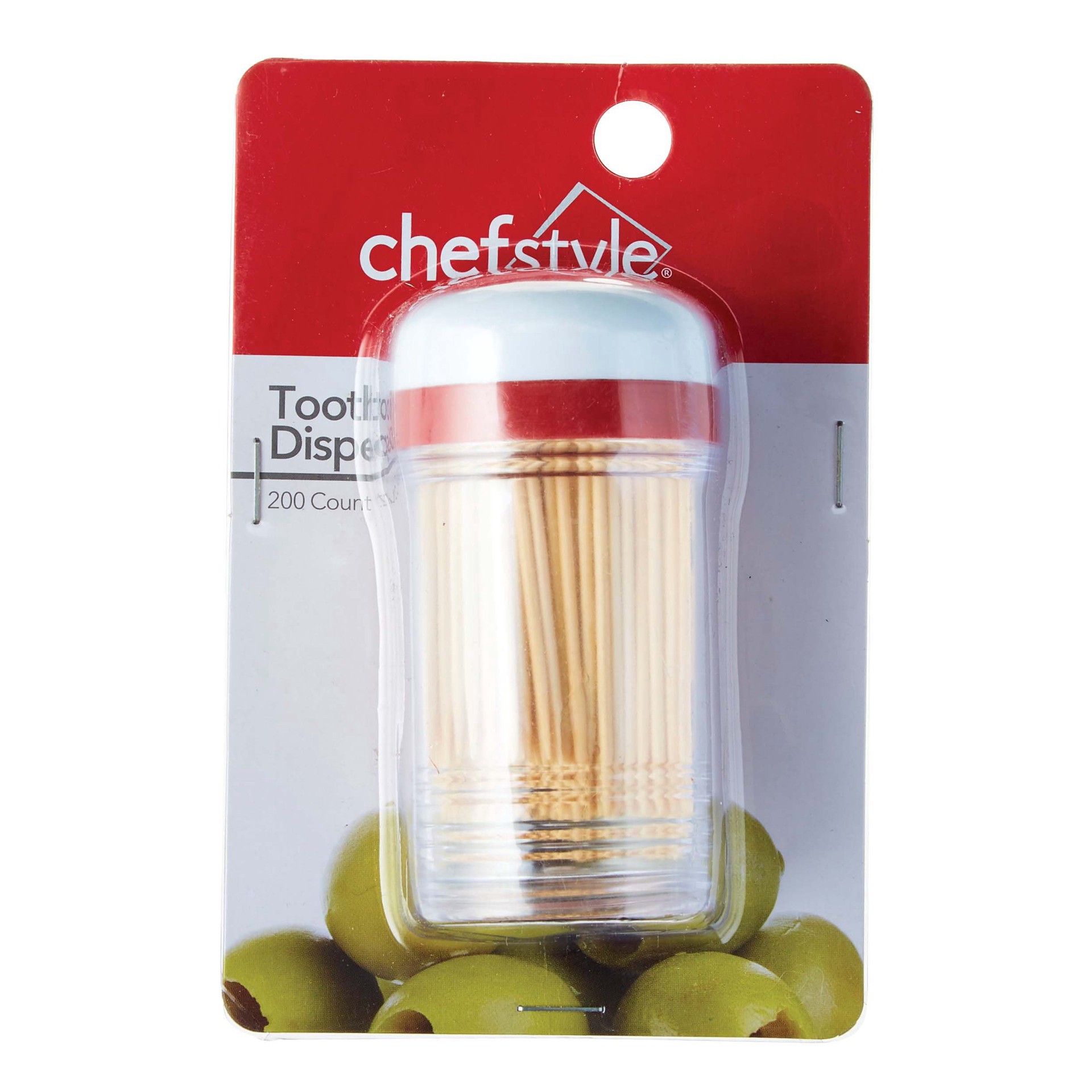 slide 1 of 1, chefstyle Plastic Toothpick Dispenser with Toothpicks, 1 ct