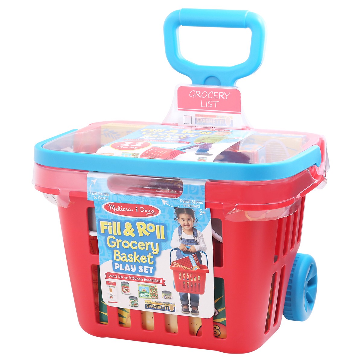 slide 7 of 9, Melissa & Doug Ages 3+ Fill & Roll Grocery Basket Play Set 11 1 ea, 1 ct