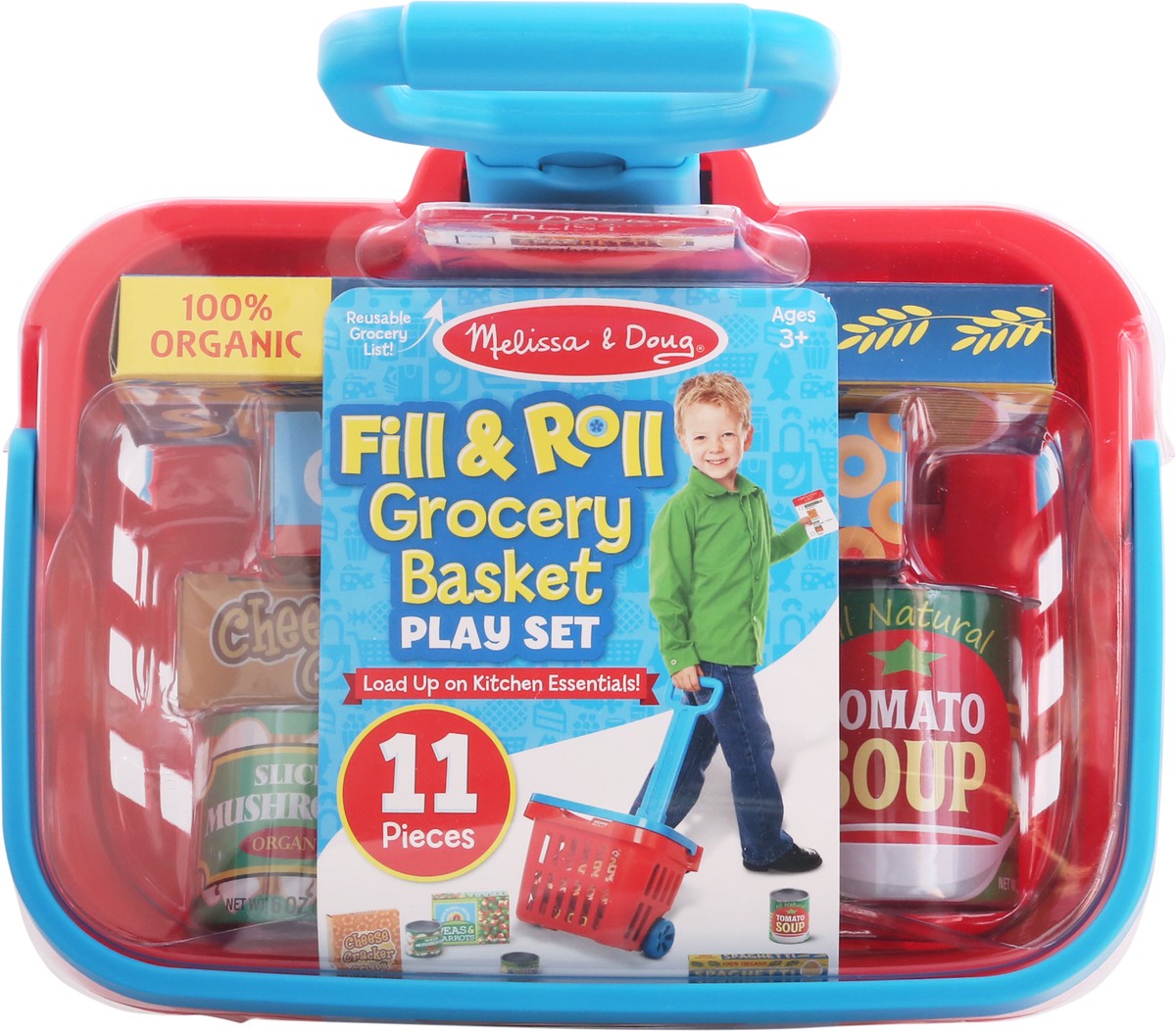 slide 6 of 9, Melissa & Doug Ages 3+ Fill & Roll Grocery Basket Play Set 11 1 ea, 1 ct