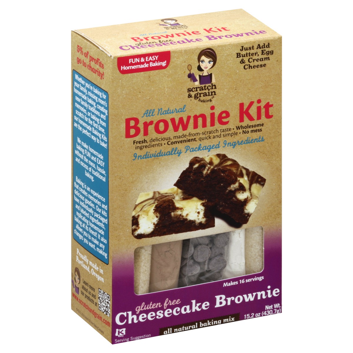 slide 4 of 5, Scratch & Grain Baking Brownie Kit 15.2 oz, 15.2 oz