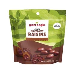Giant Eagle Chocolatey Raisins, Coated