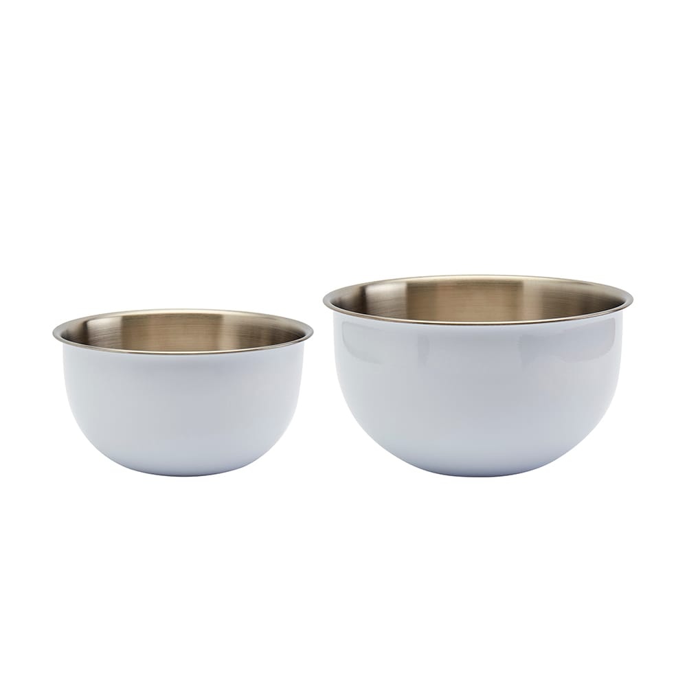 slide 1 of 1, Tabletops Gallery Stainless Steel Mixing Bowl Set - White, 2 ct