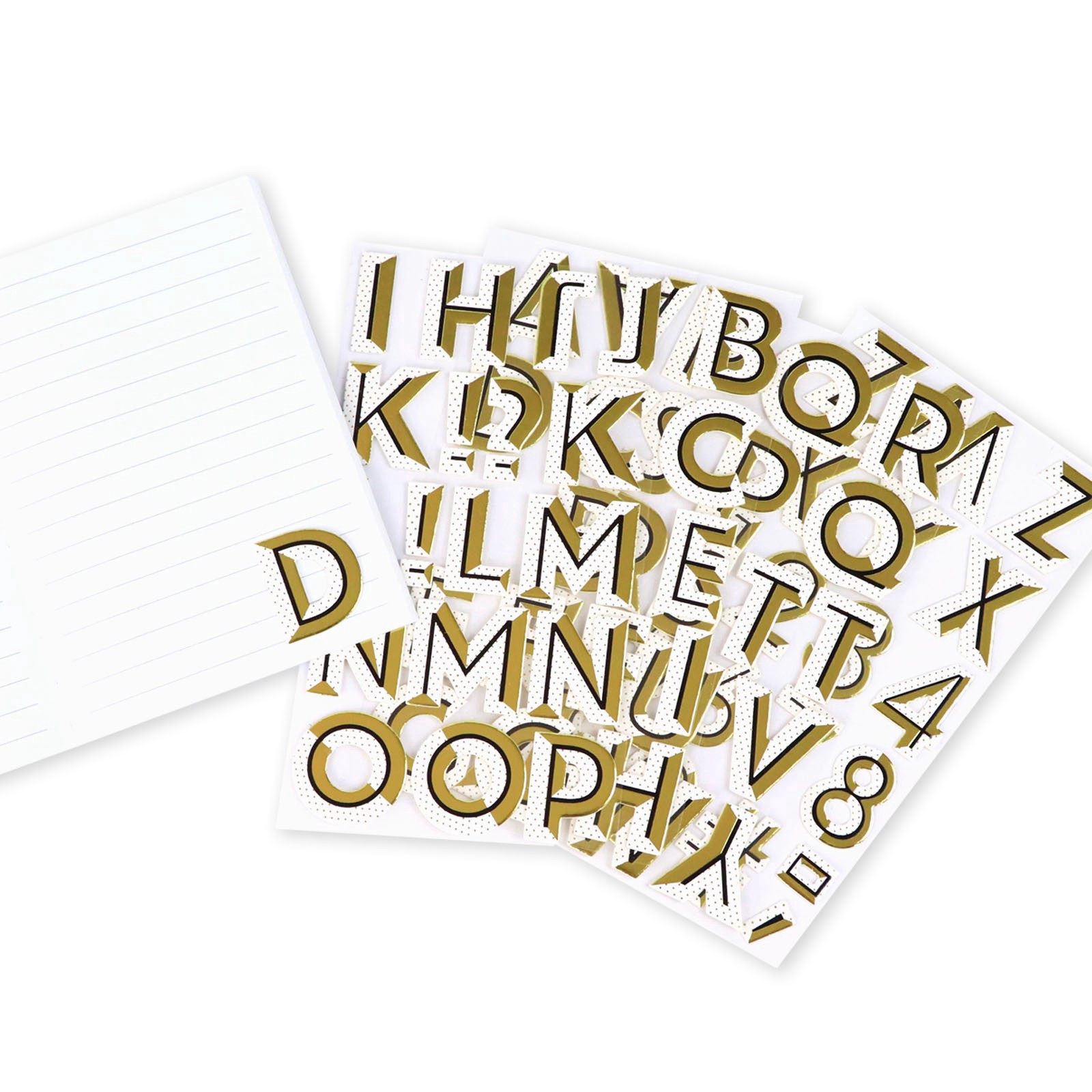 slide 3 of 5, Gold Drop Shadow Alphabet Stickers By Recollections, 1.25 in