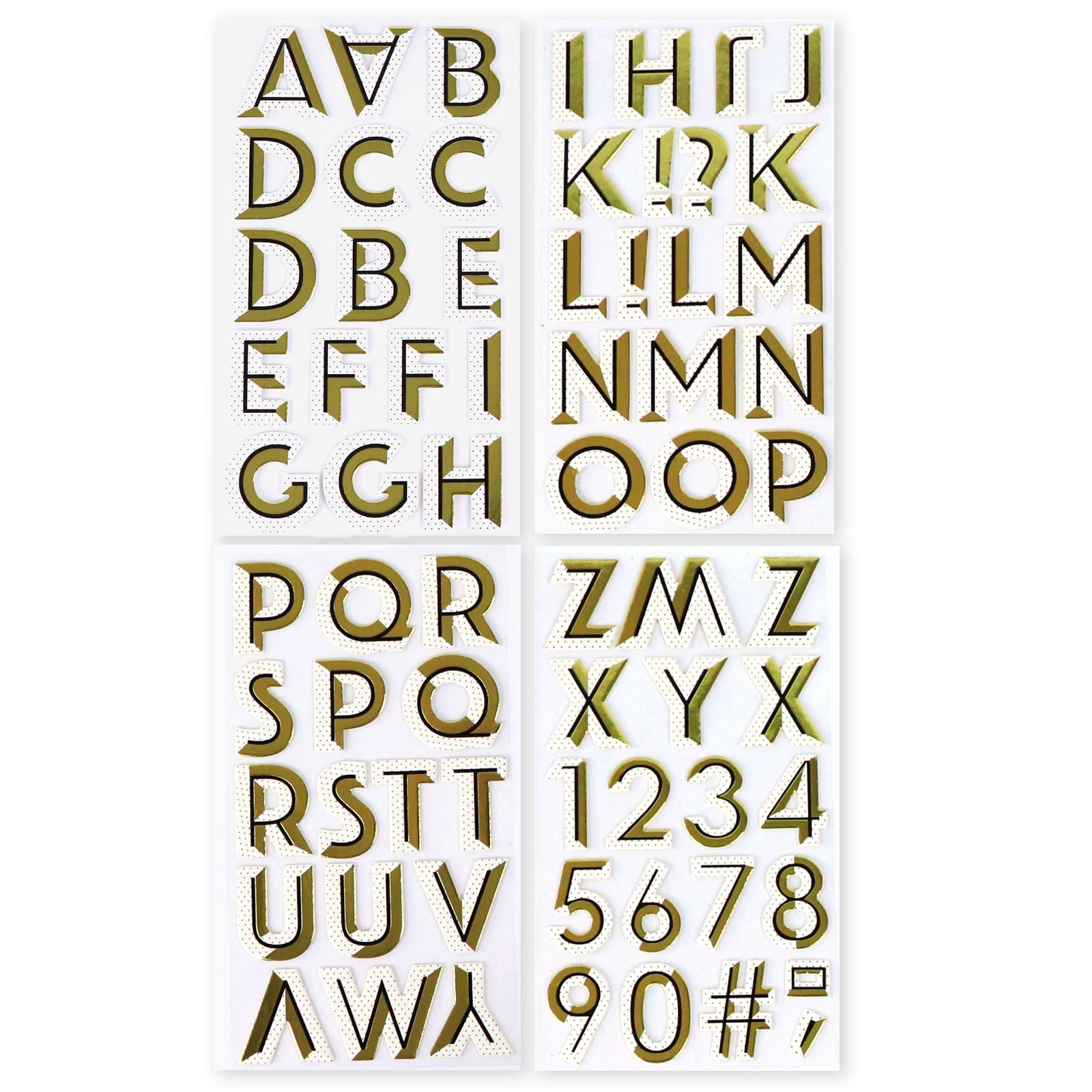 slide 5 of 5, Gold Drop Shadow Alphabet Stickers By Recollections, 1.25 in