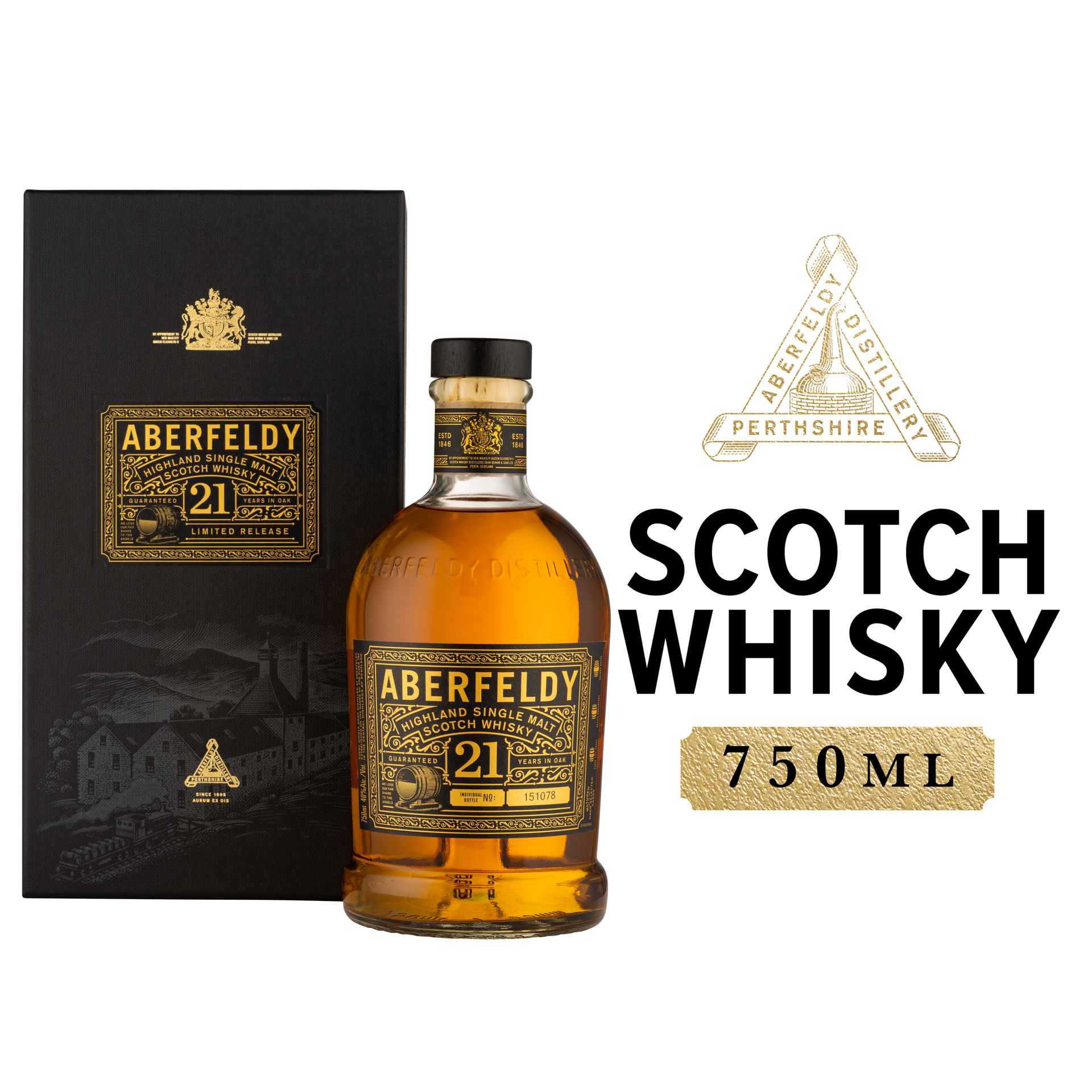 slide 1 of 5, Aberfeldy Highland Single Malt Scotch Whisky, 750 ml