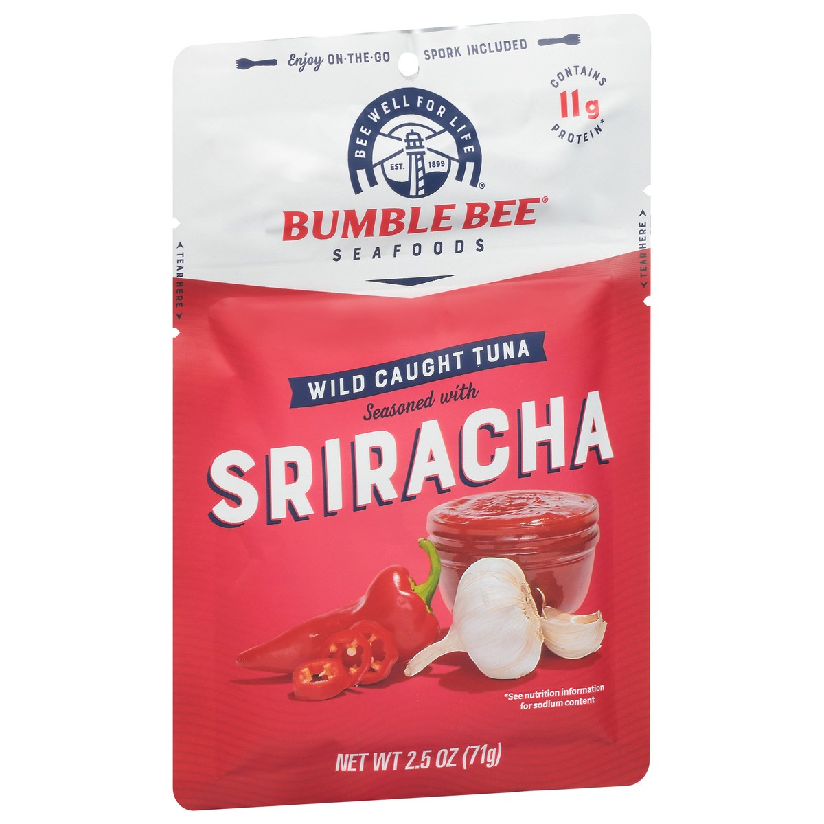 slide 2 of 9, Bumble Bee Seafoods Wild Caught Sriracha Tuna 2.5 oz, 2.5 oz