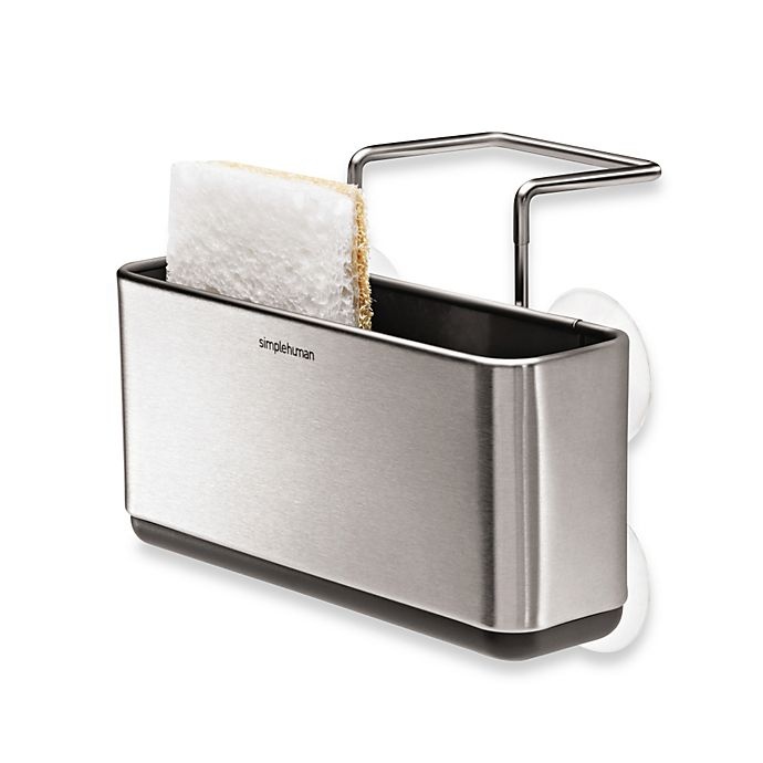 slide 1 of 1, simplehuman Slim Stainless Steel Sink Organizer, 1 ct