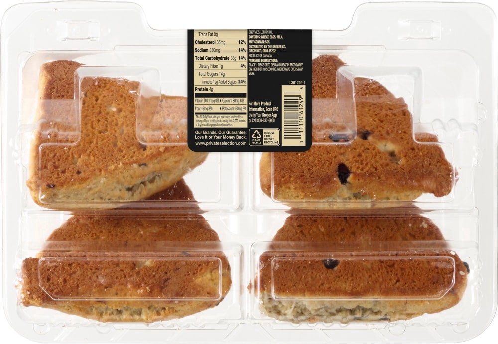 slide 3 of 3, Private Selection Blueberry Lemon Scones, 4 ct; 10.5 oz