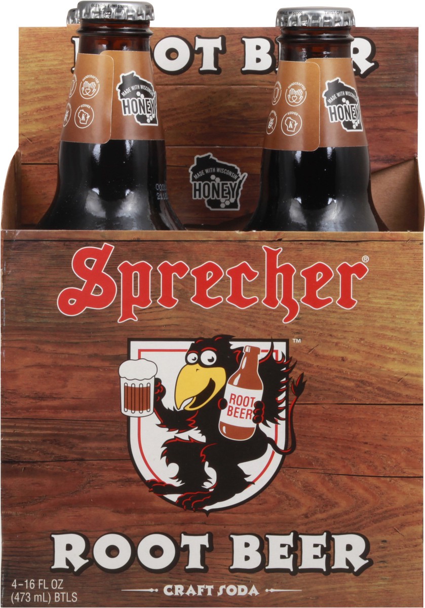 slide 4 of 9, Sprecher Root Beer Craft Soda 4-16 fl oz Bottles, 4 ct; 16 oz