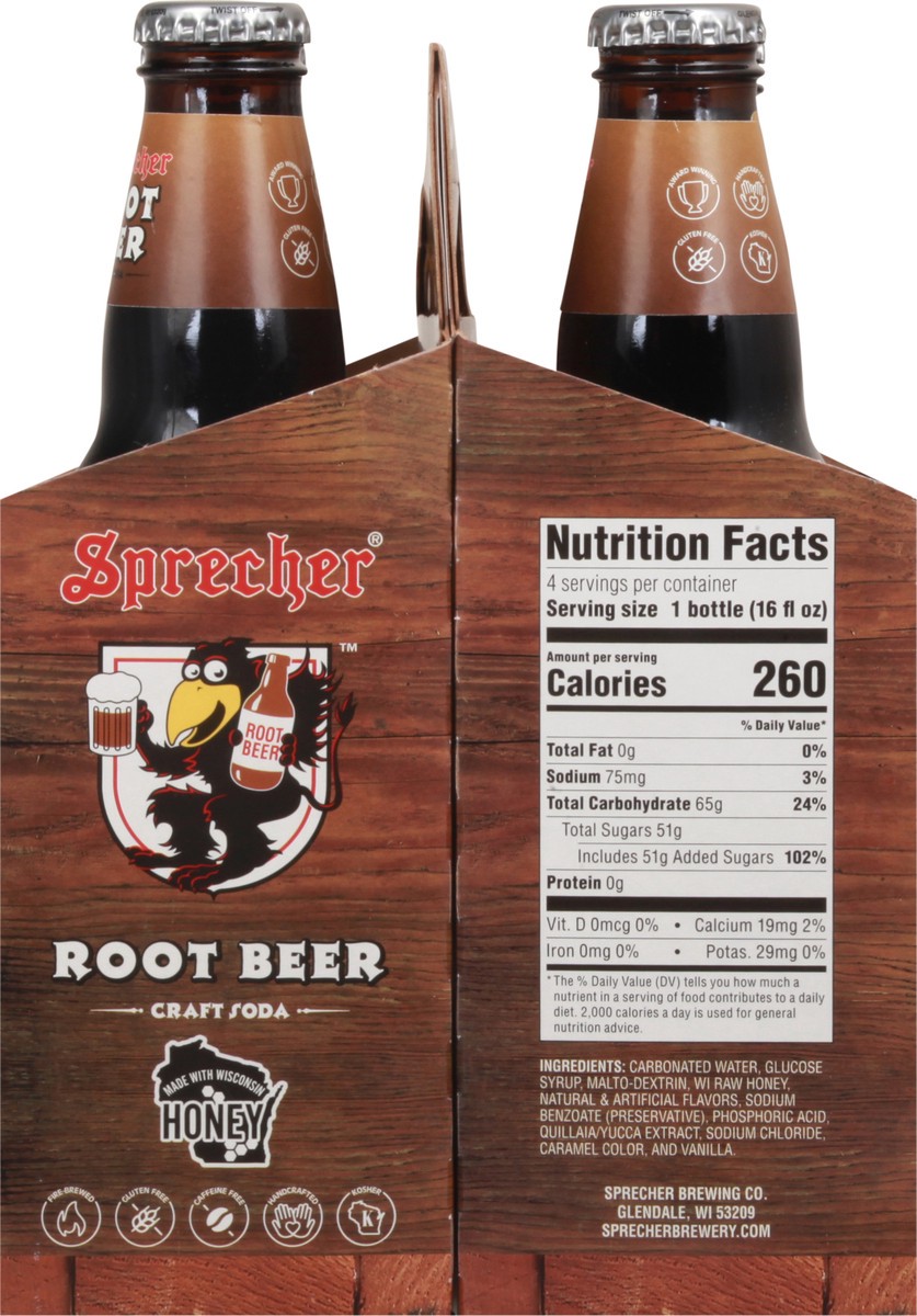 slide 3 of 9, Sprecher Root Beer Craft Soda 4-16 fl oz Bottles, 4 ct; 16 oz