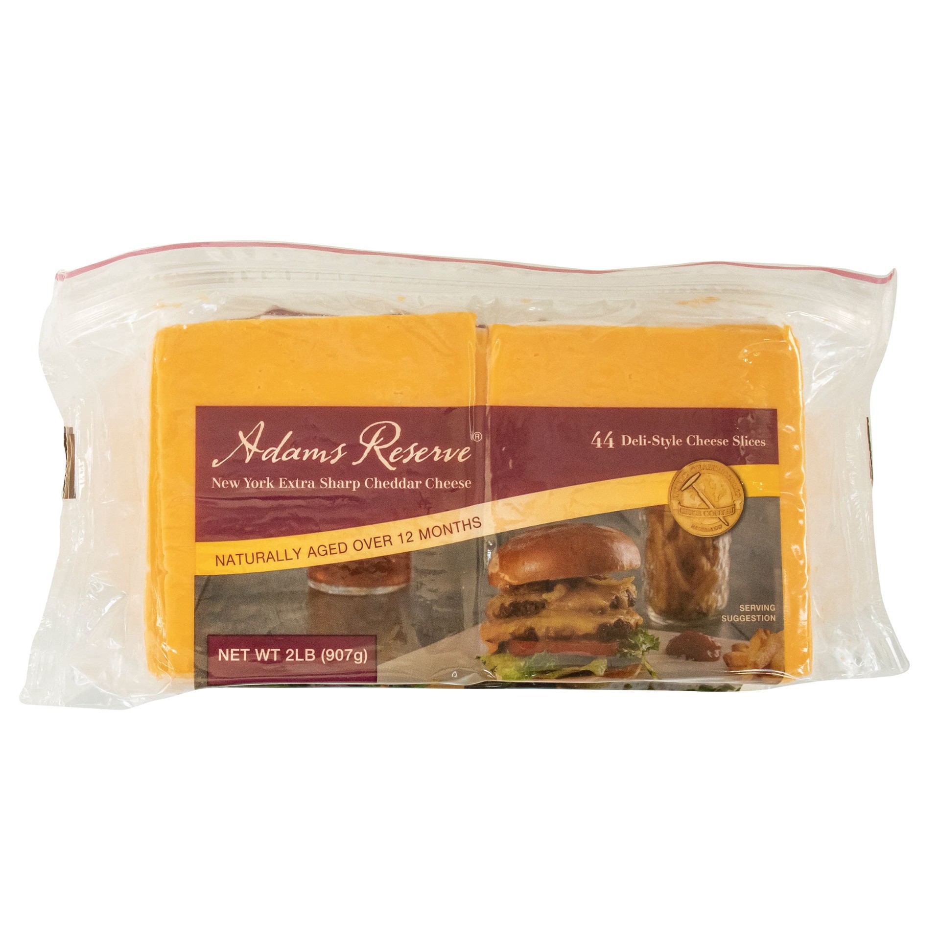 slide 1 of 1, Adams Reserve Extra Sharp Cheddar Cheese Slices, 32 oz