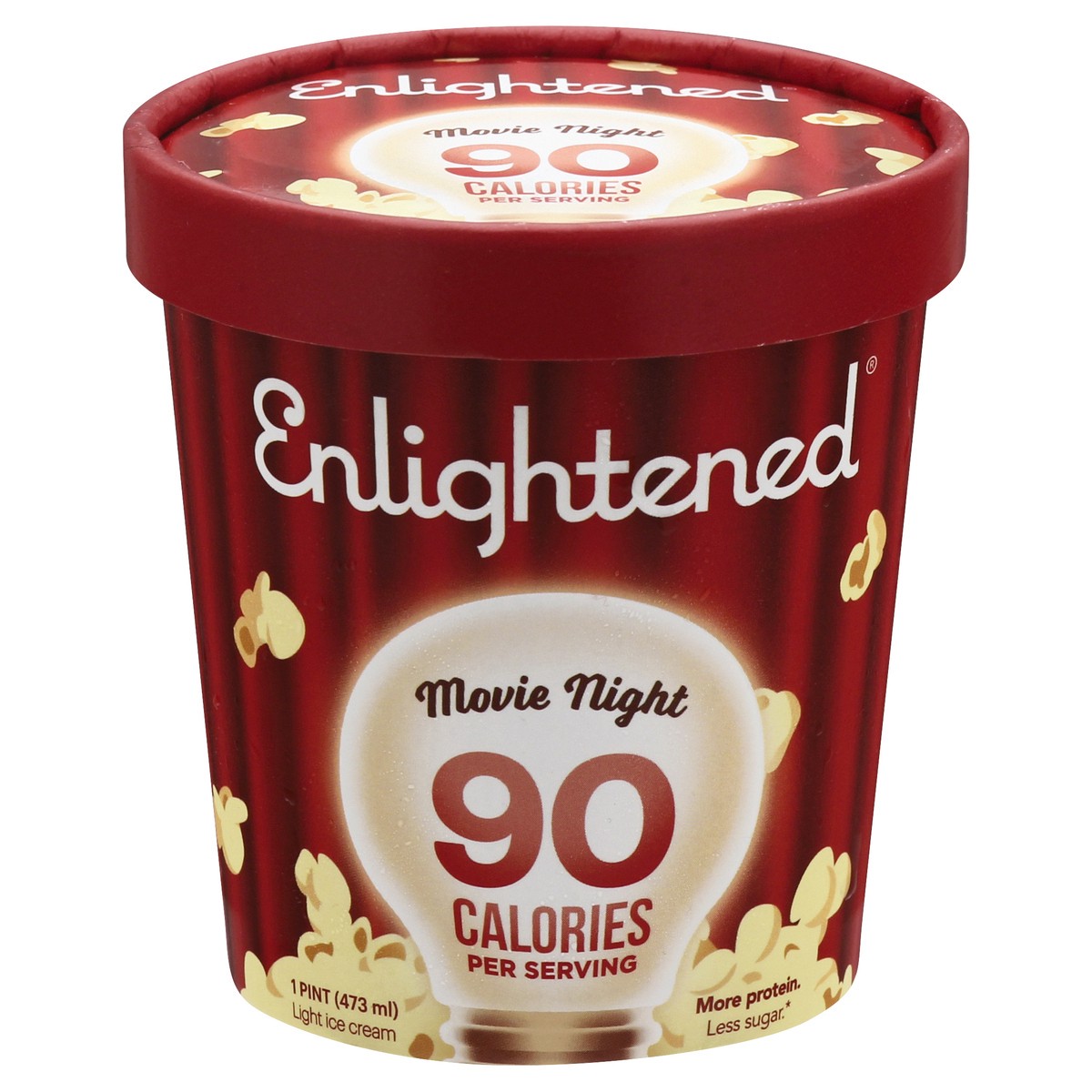 slide 2 of 12, Enlightened Light Movie Night Ice Cream 1 pt, 16 fl oz