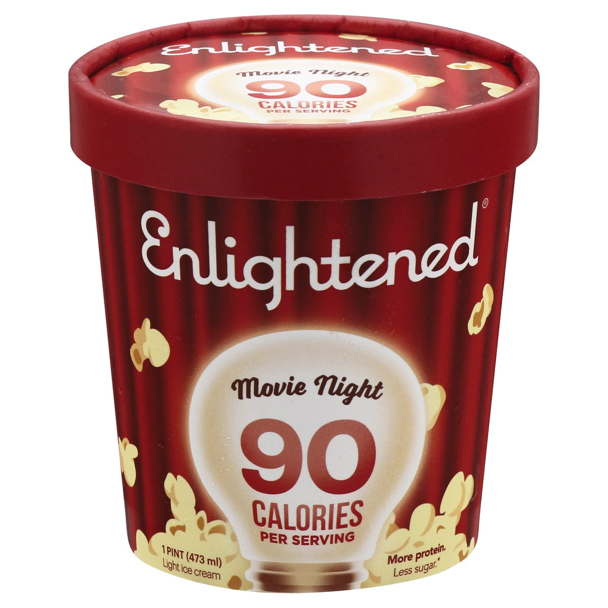 slide 1 of 12, Enlightened Light Movie Night Ice Cream 1 pt, 16 fl oz