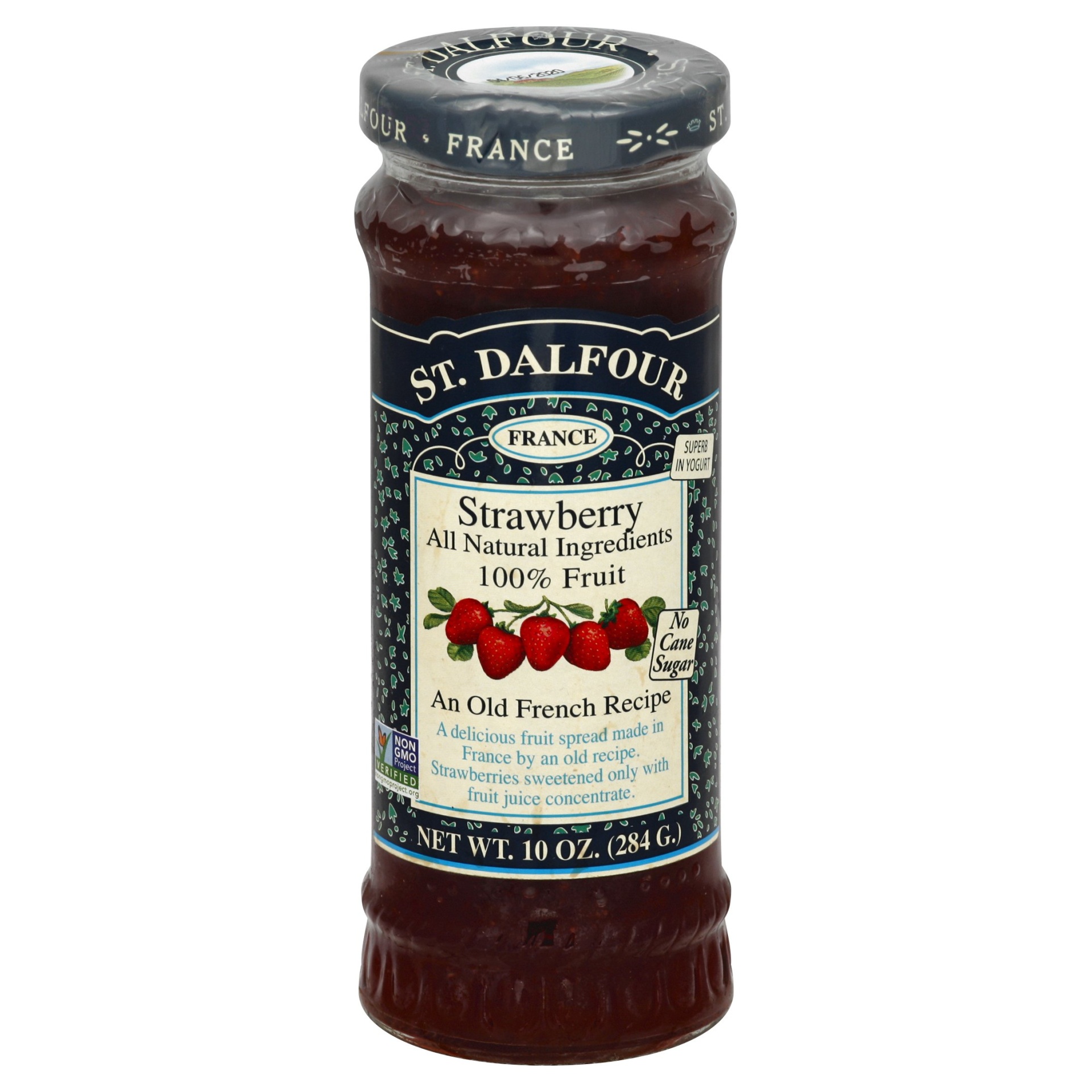 slide 1 of 4, St. Dalfour 100% Strawberry Fruit Spread, 10 oz