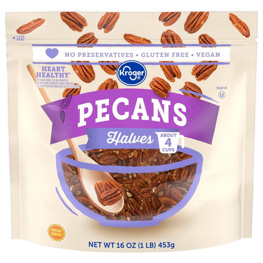 slide 1 of 2, Kroger Pecan Halves, 16 oz