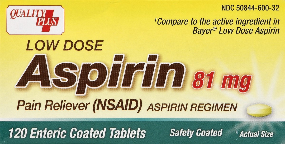 slide 1 of 4, Quality Plus Aspirin 120 ea, 120 ct