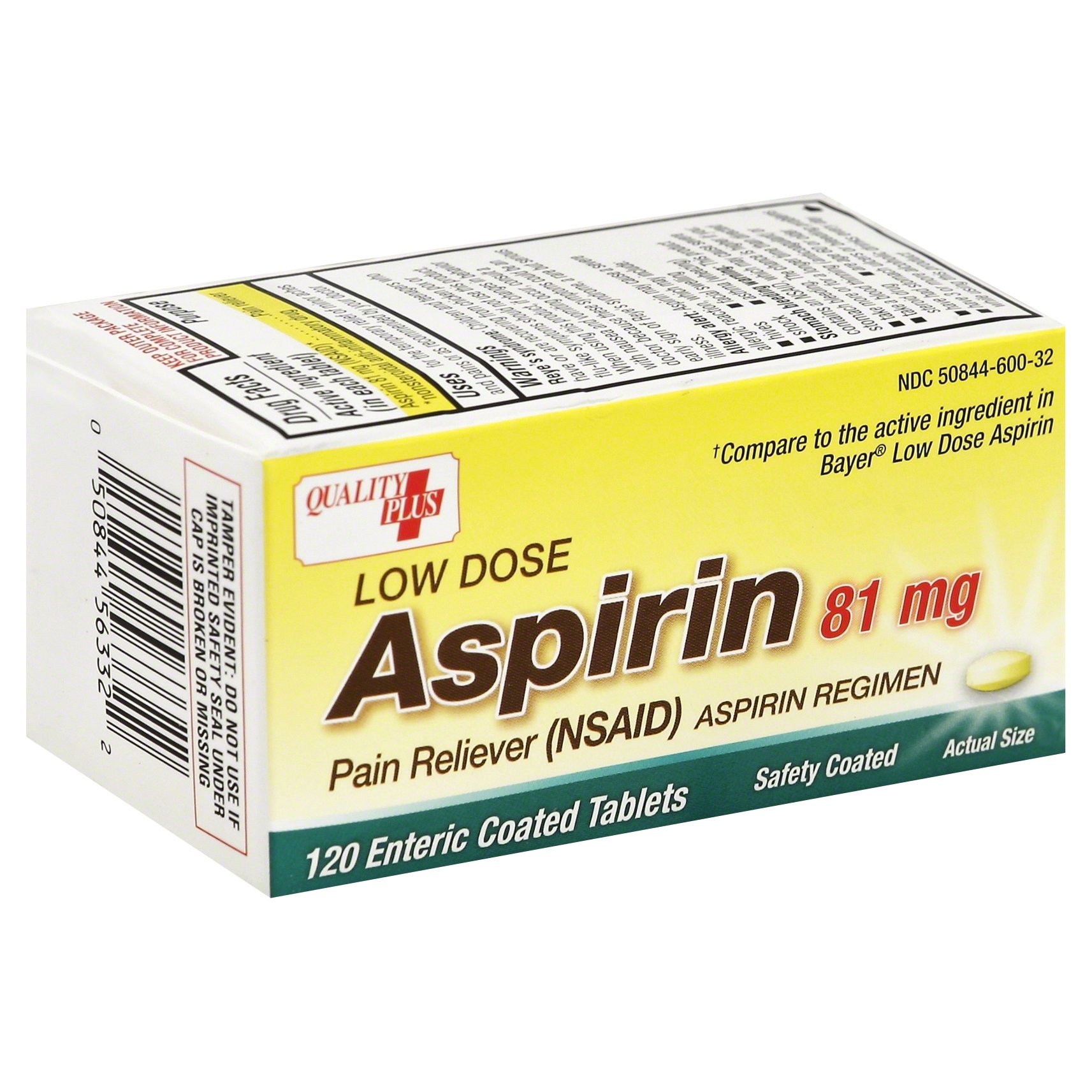 slide 1 of 4, Quality Plus Aspirin 120 ea, 120 ct
