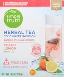 Simple Truth Peach Lemon Herbal Tea Cold Water Infusion - 12 ct; 1.16 oz