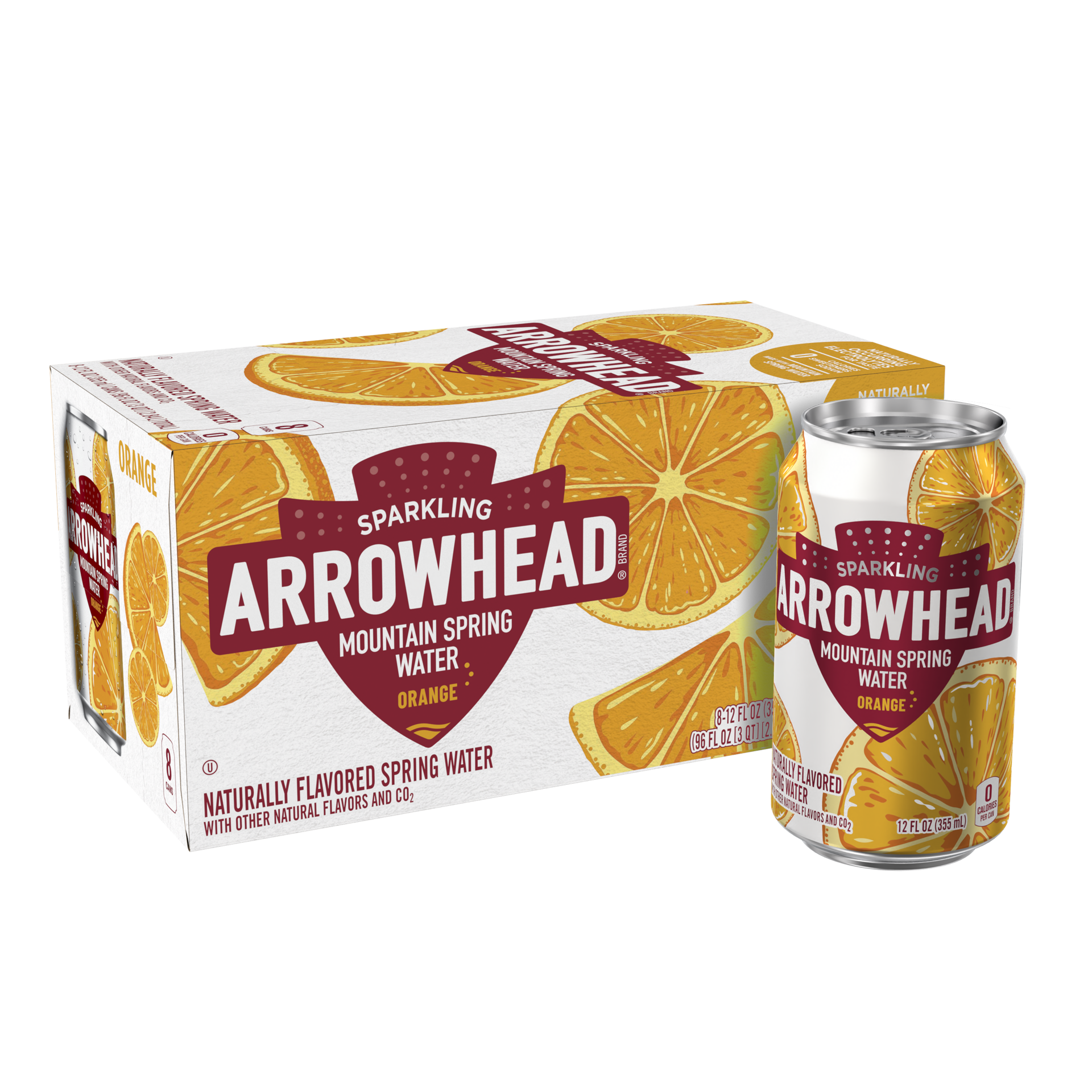 slide 4 of 5, Arrowhead Sparkling Water, Orange- 12 oz, 12 oz