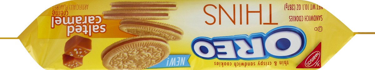 slide 3 of 6, Oreo Thins Salted Caramel Creme Sandwich Cookies (10.1oz), 10.1 oz