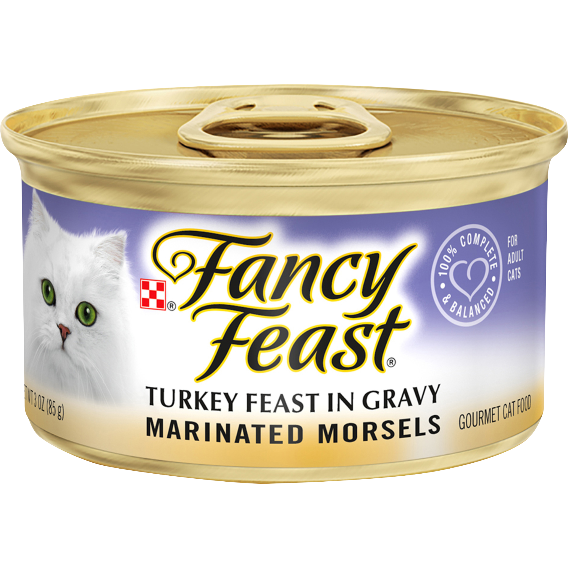 slide 1 of 1, Fancy Feast Purina Fancy Feast Cat Food / Gourmet Marinated Morsels Turkey Feast In Gravy, 3 oz