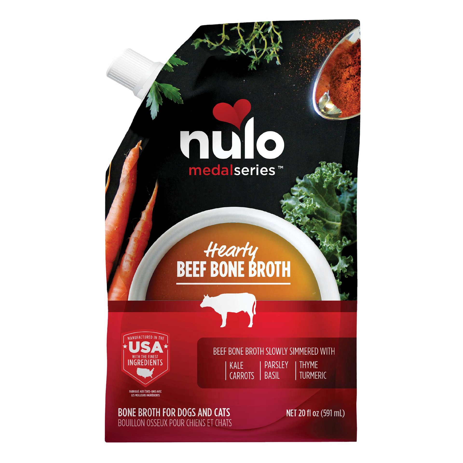 slide 1 of 1, Nulo MedalSeries Bone Broth All Life Stage Wet Dog & Cat Food Topper - 20 Oz., 