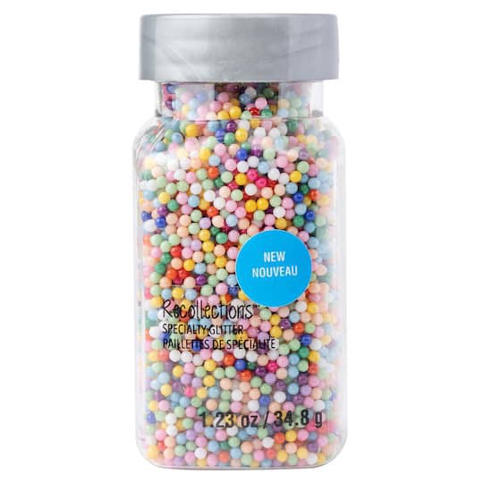 slide 1 of 3, Rainbow Beads Specialty Glitter Shapes By Recollections, 1.23 oz