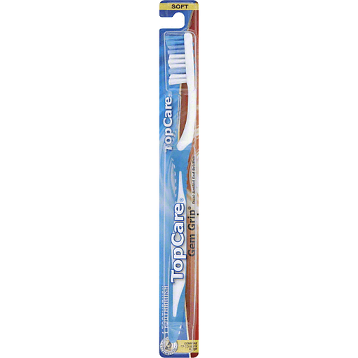 slide 2 of 3, TopCare Soft Gem Grip Toothbrush, 1 ct