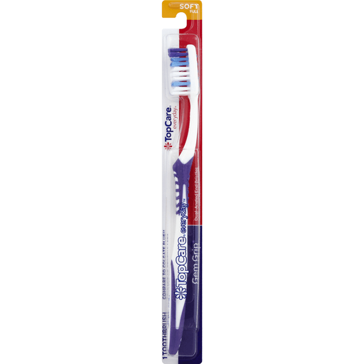 slide 3 of 3, TopCare Soft Gem Grip Toothbrush, 1 ct