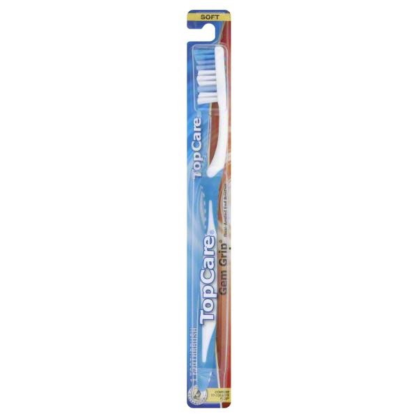 slide 1 of 3, TopCare Soft Gem Grip Toothbrush, 1 ct