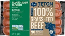 Teton 100% Grass-Fed Beef Jalapeno Cheddar Bratwurst