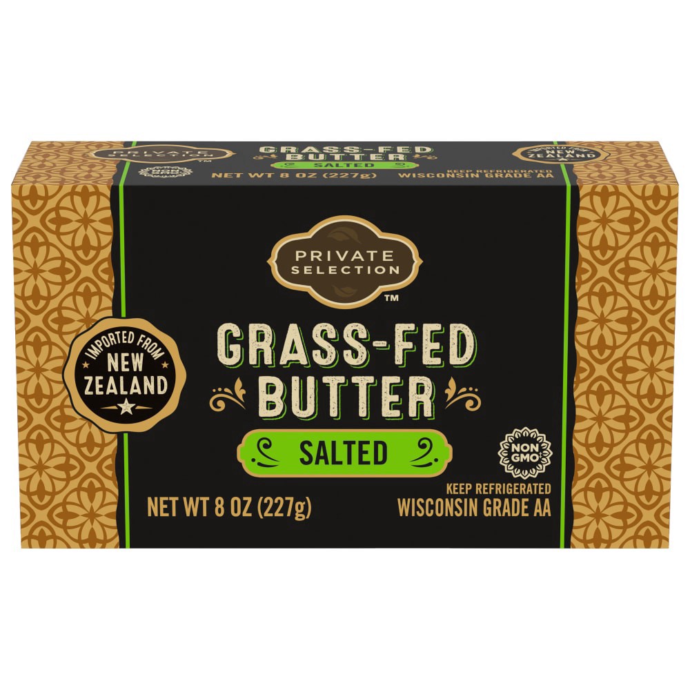 slide 2 of 4, Private Selection New Zealand Grass Fed Salted Butter, 8 oz