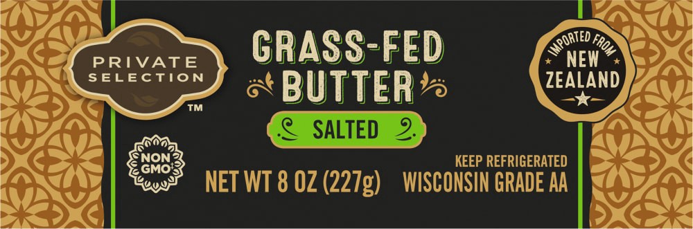 slide 3 of 4, Private Selection New Zealand Grass Fed Salted Butter, 8 oz