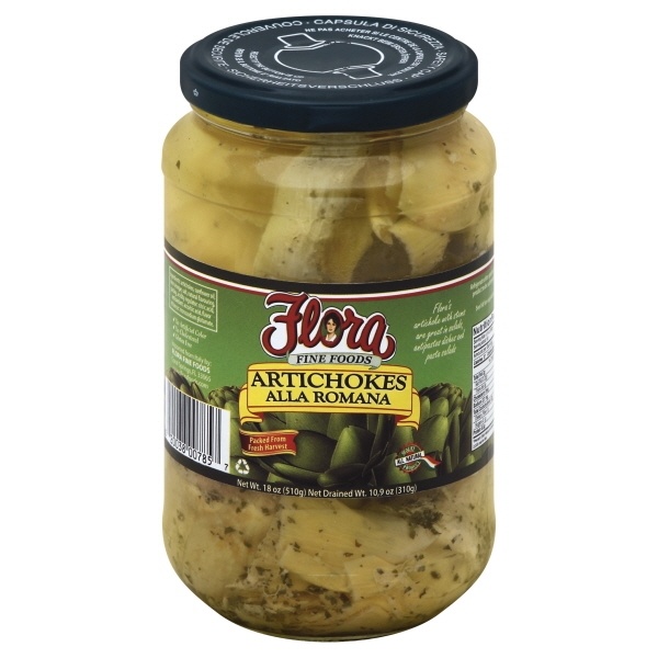 slide 1 of 1, Flora Marinated Artichokes With Stems, 24 oz