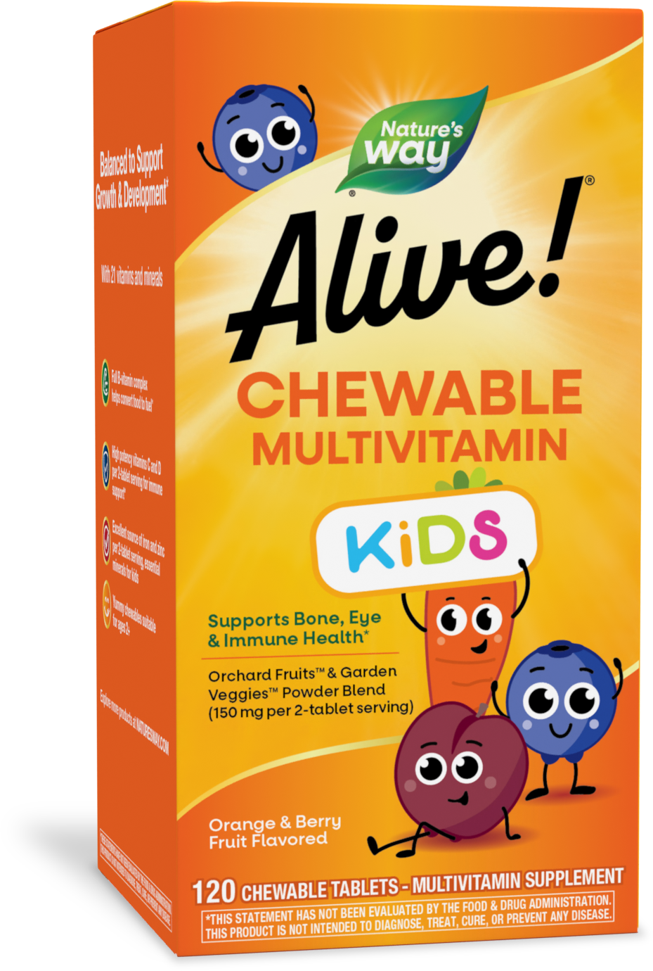 slide 1 of 4, Nature's Way Alive! Kids Chewable Multivitamin, 120 ct