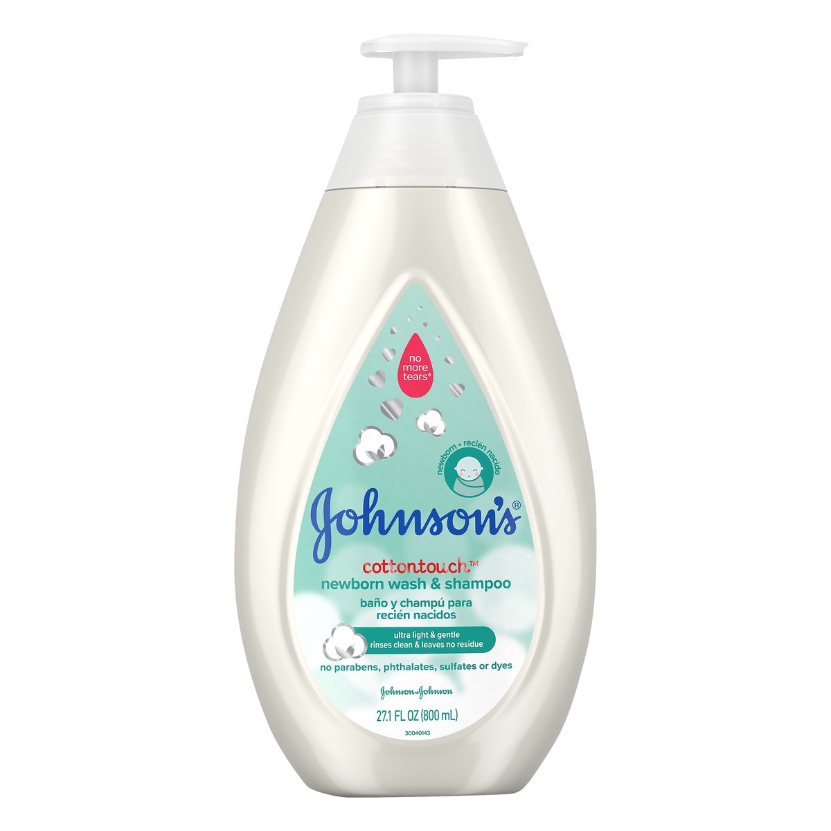 slide 1 of 7, Johnson's CottonTouch Newborn Baby Wash & Shampoo with No More Tears, Sulfate-, Paraben- Free for Sensitive Skin, Made with Real Cotton, Gently Washes Away Dirt & Germs, 27.1 fl. oz, 27.10 fl oz