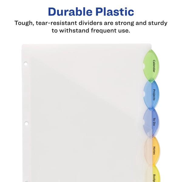 slide 6 of 9, Avery Style Edge Insertable Dividers With Pockets, Multicolor, Pack Of 5, 5 ct