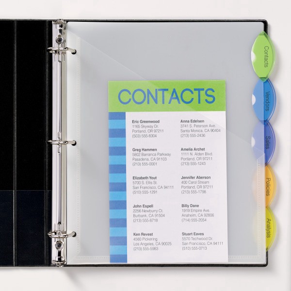 slide 3 of 9, Avery Style Edge Insertable Dividers With Pockets, Multicolor, Pack Of 5, 5 ct