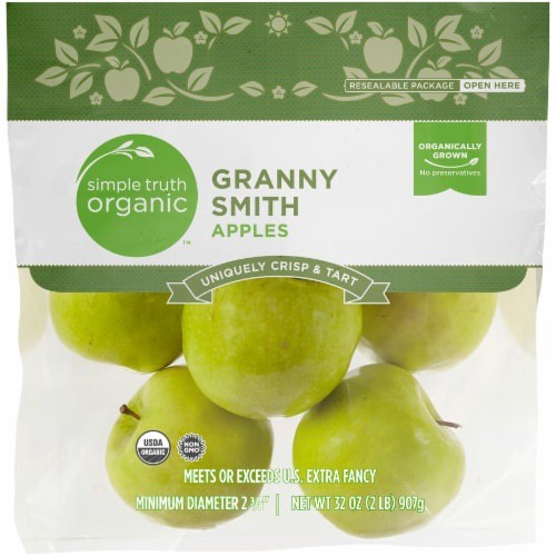 slide 1 of 6, Simple Truth Organic Granny Smith Green Apples Bag, 2 lb